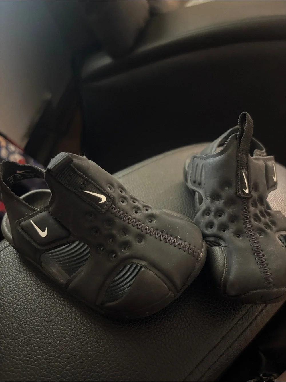 Nike Kids Black Water Shoes with White Swoosh